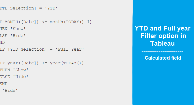 Easy to create YTD & Full Year Filter option in Tableau - Analytics Planets